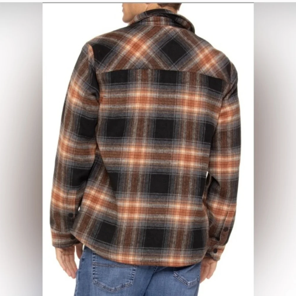 Dakine Men's Plaid Shirt Jacket - Black and Orange